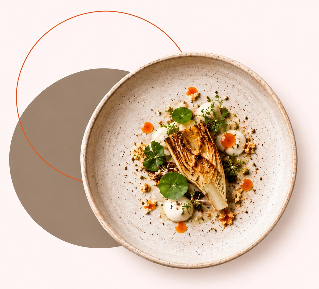 Composição gastronômica ilustrativa da Sparking Food